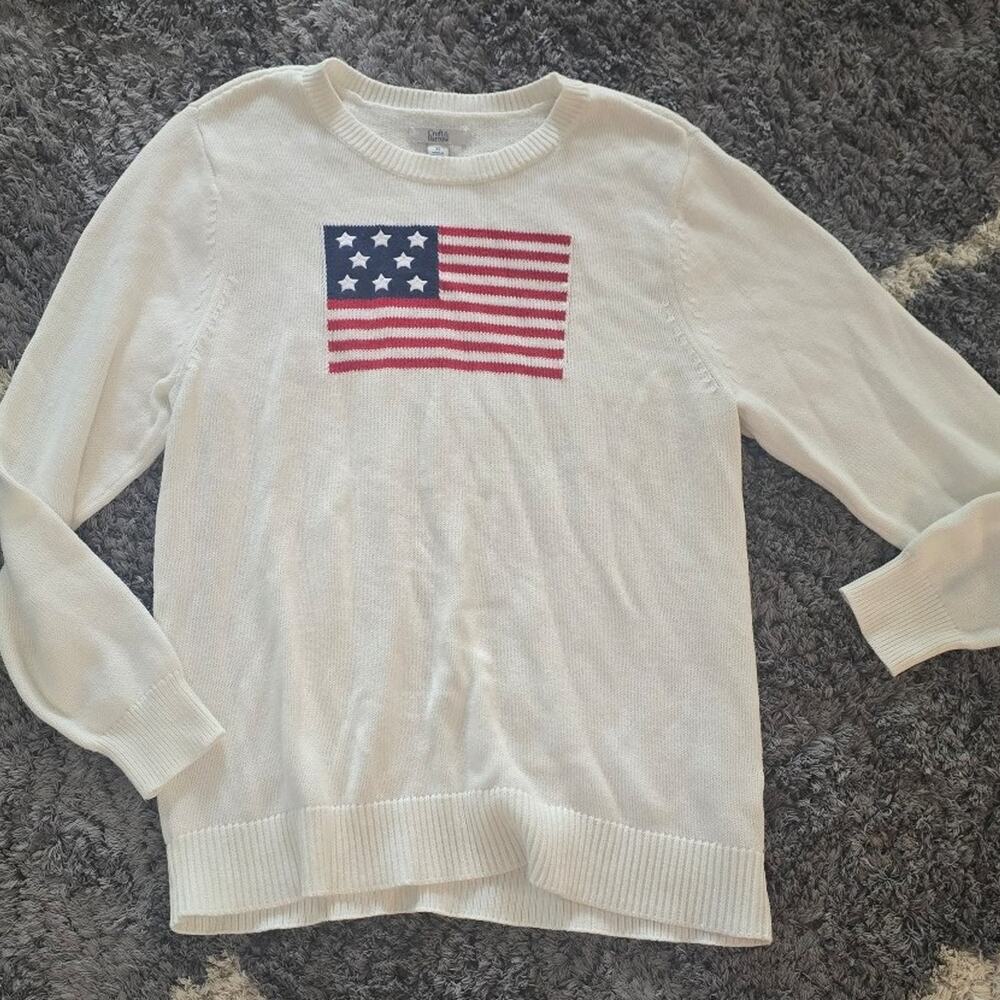 Croft and Barrow American Flag Sweater Size 1X